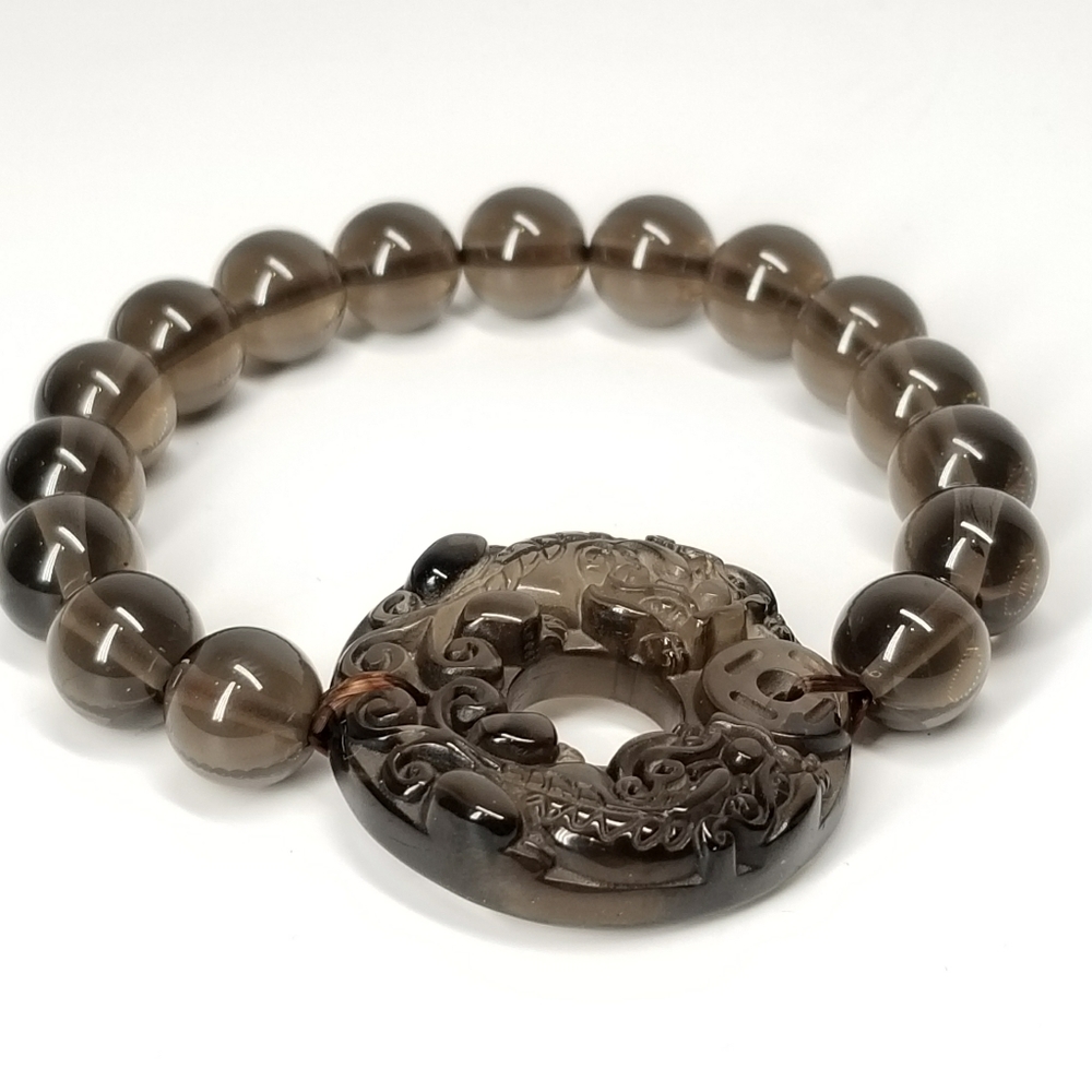 Natural Obsidian Gemstone Bracelet NEW - Picture 2 of 8
